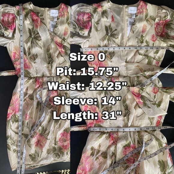 Alice McCall Salvatore Metallic Floral Mini Dress Gold Size 0 NWT - Picture 13 of 14